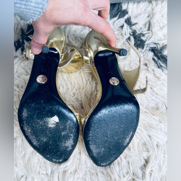 Gucci gold heels size 7 - Picture 8 of 9